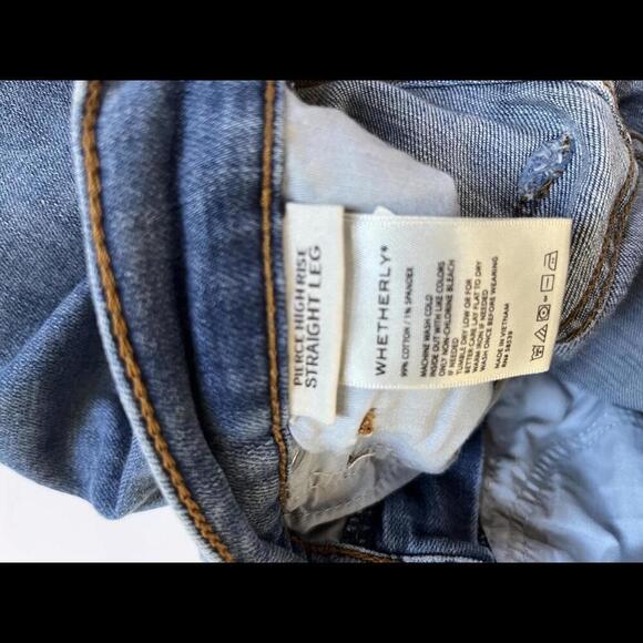 Whetherly Pierce High Waisted Distressed Straight Leg Jean Size 25 - Picture 4 of 7